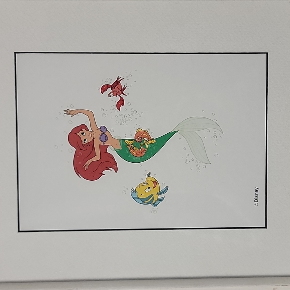 Disney Ariel Flounder & Sebastian Framed 11 X 9 1/4 Picture